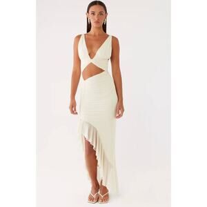 Peppermayo Luna Eclipse Cut Out Maxi Dress Lemon US Size 6